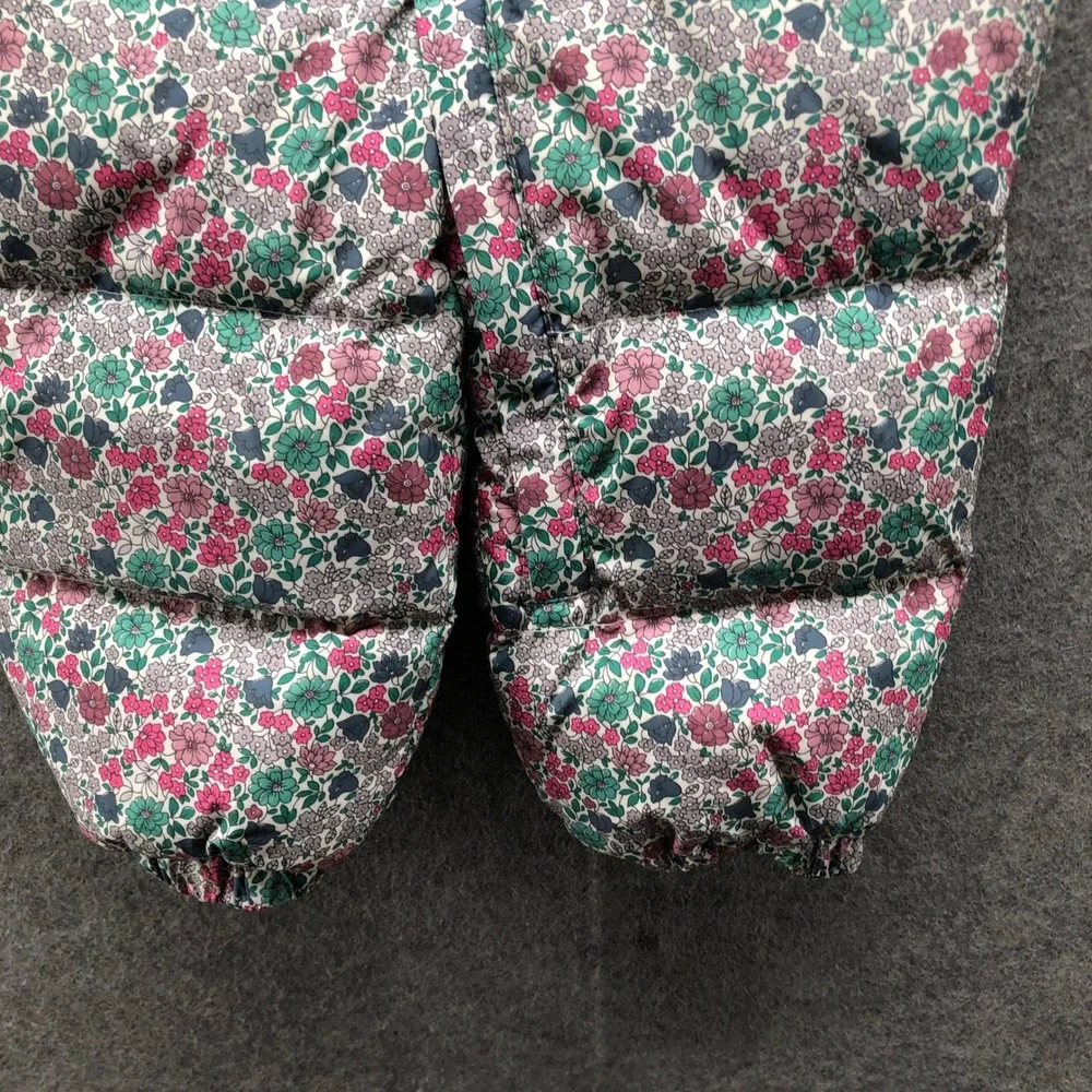 Baby Gap Floral Down Fill Snowsuit 12-18M Girl Pink Fleece Hooded Winter Bunting